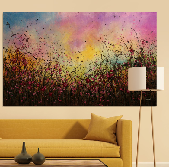 Best Wishes #3  - Super sized original floral landscape