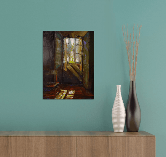 Open window(30x40cm, oil painting, impressionistic)