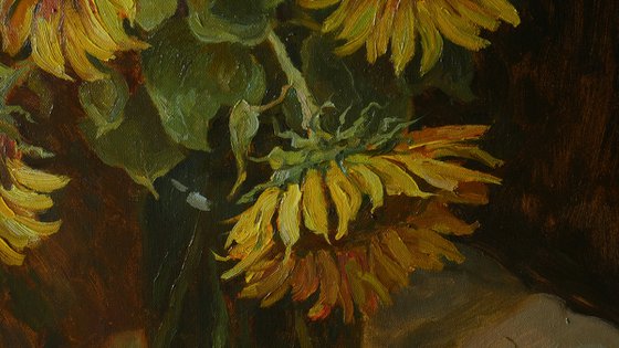 Sunflowers - sunflower still life painting