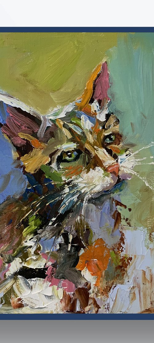 Colorful Cat portrait. by Vita Schagen