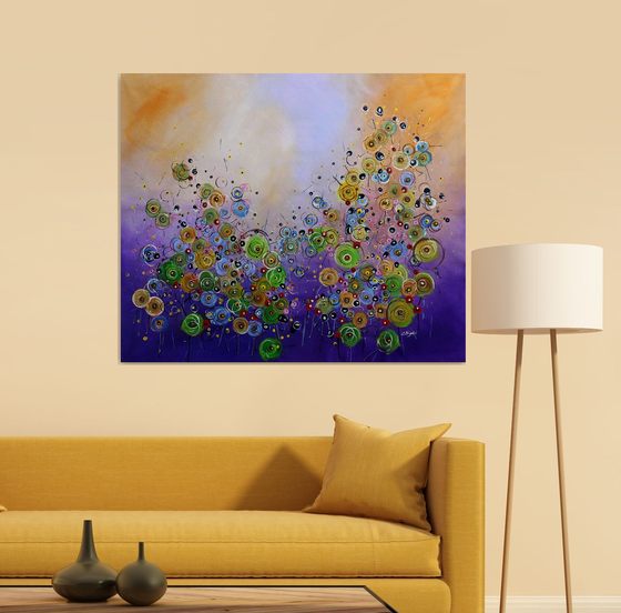 CrazyStorm #2 - Large original floral landscape