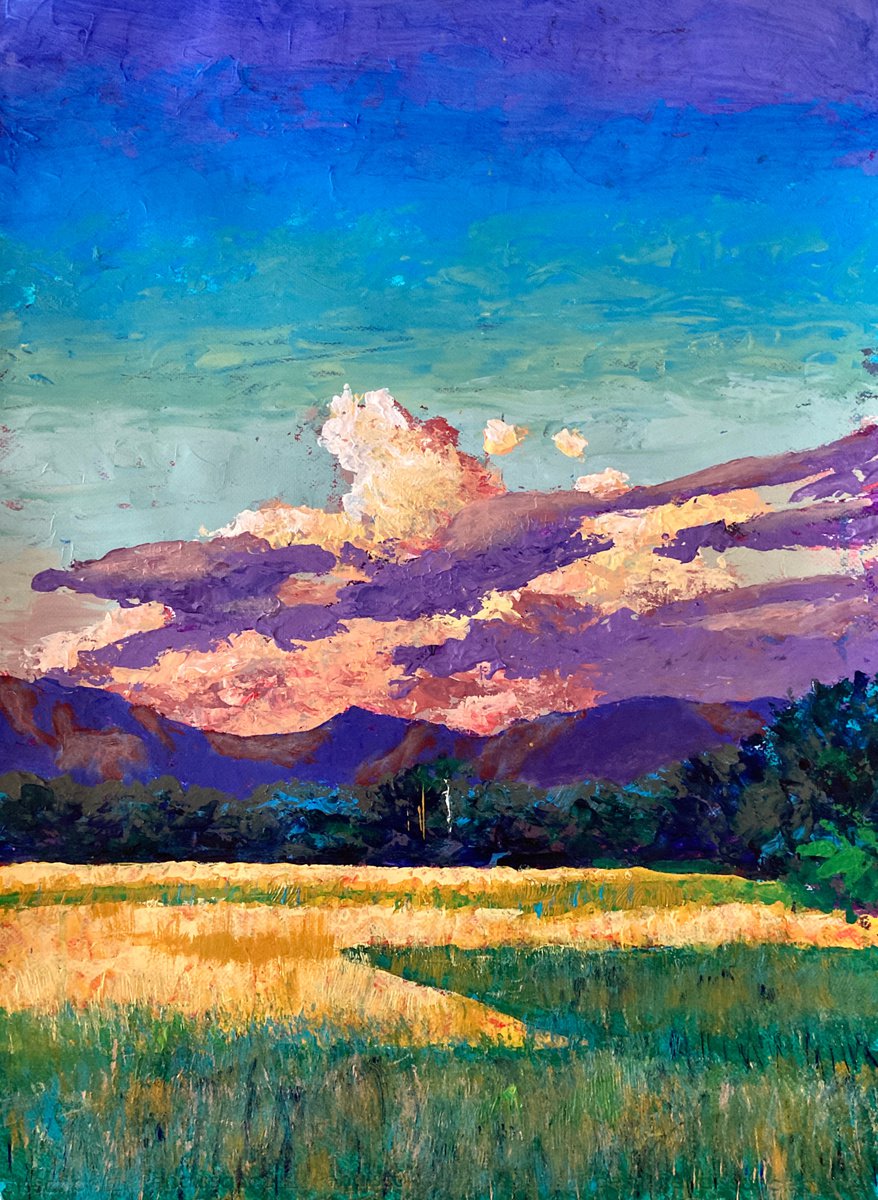 Clouds mountains rice by John Cottee