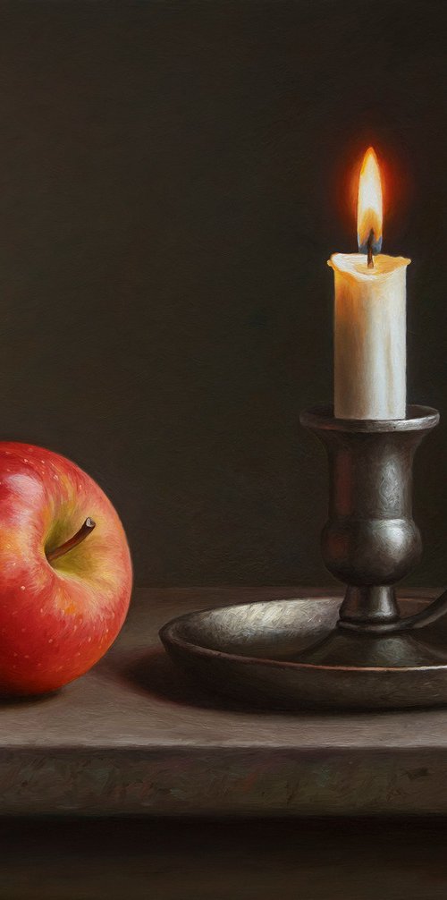 Still life with a candle by Albert Kechyan