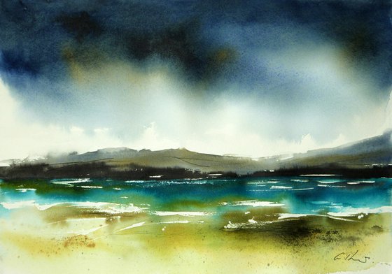 Bay. Original Watercolour Painting.