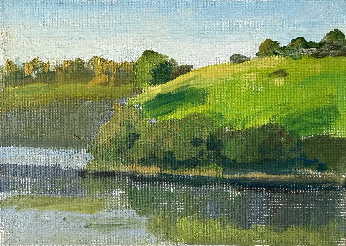 Hills Over The Lake By Kate Sosonna, 7 X 5, Artwork For Sale On Artfinder
