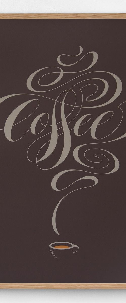 Coffee Lettering A2 limited edition screen print by The Lost Fox