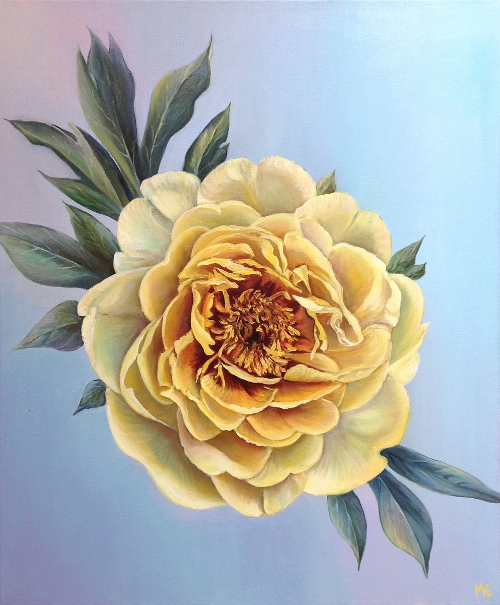 Impressionistic Botanical Oil Painting By Olena Hontar, 20 X 24", It Will Be Spring, Original Artwork