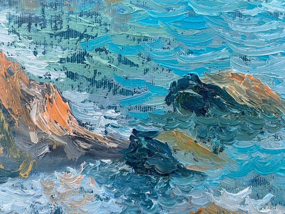 Seascape Landscape, Sea Painting - MONET CLIFF