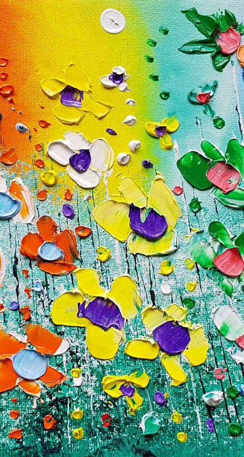 "Rainbow Meadow Flowers in Love" by Phil Broad