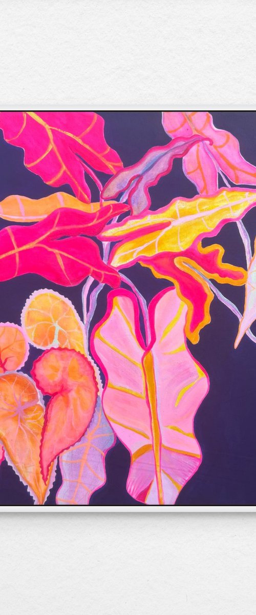 Begonia, Alocasia Still Life by Kathryn Sillince