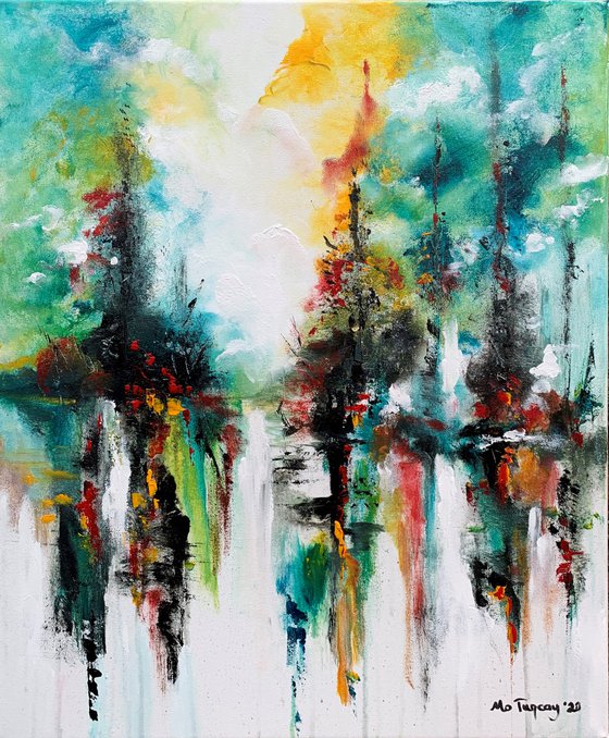 "Reflections “ abstract Painting -50x60cm