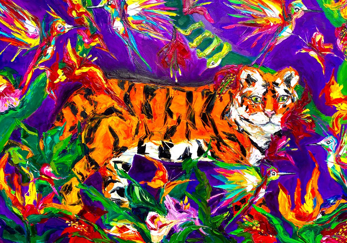 Expressive Oil Painting , The Jungle Book Or Rudyard Kipling