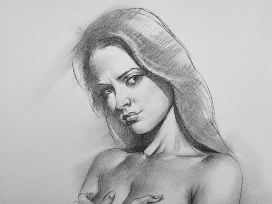 Pencil Drawing Femalel nude#23048