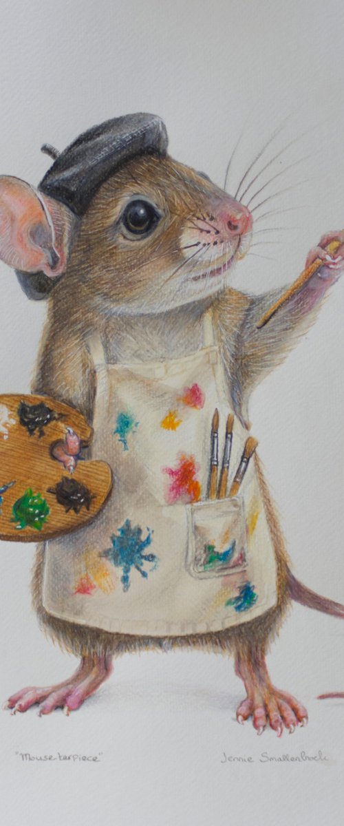 Mouse-terpiece - Colored Pencil Drawing by Jennie Smallenbroek