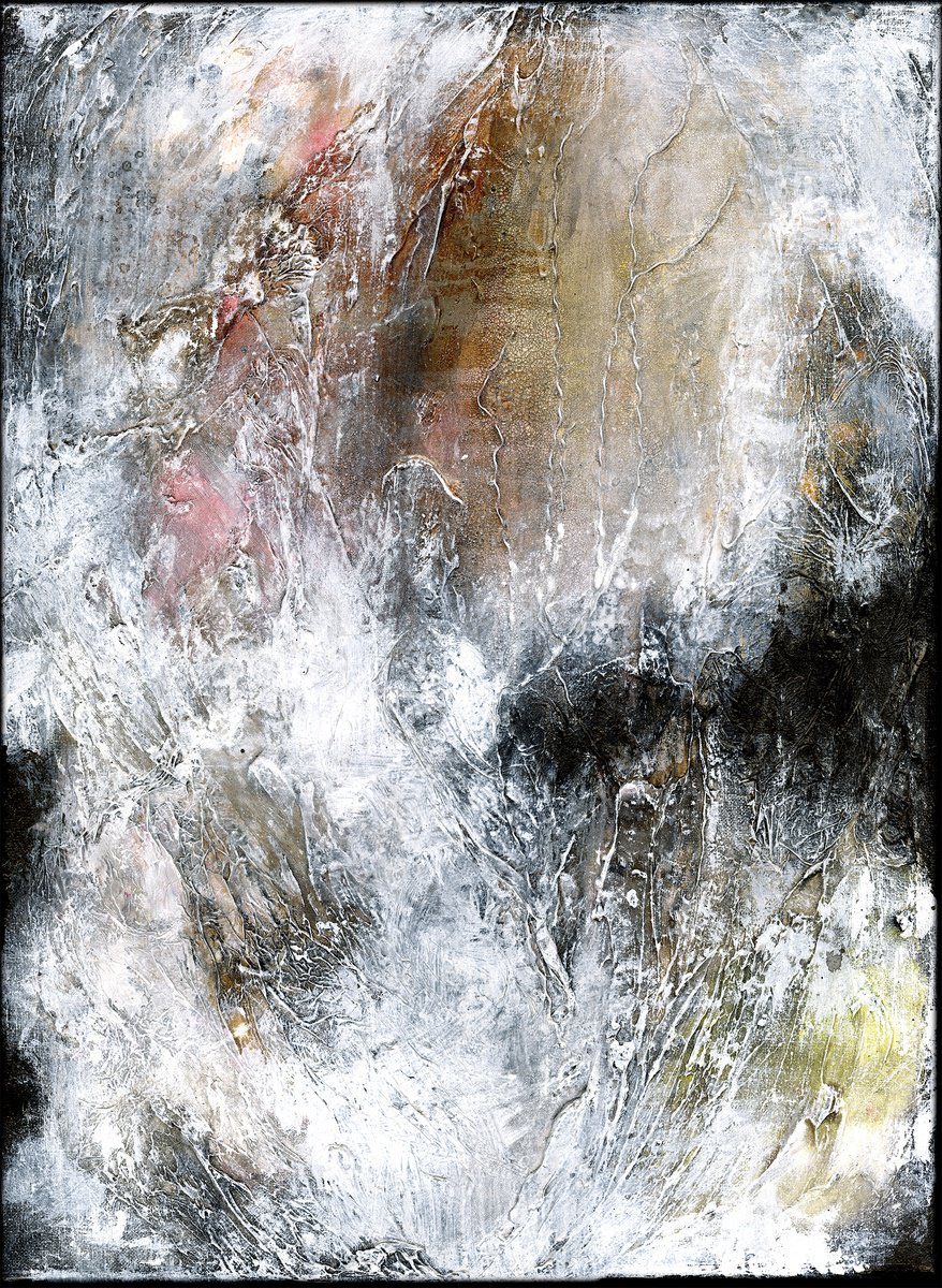 Expressive Abstract Painting By Kathy Morton Stanion, 18 X 24", Winter Moods, Original Artwork