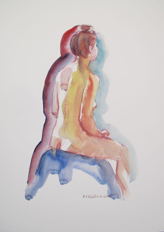 seated female nude