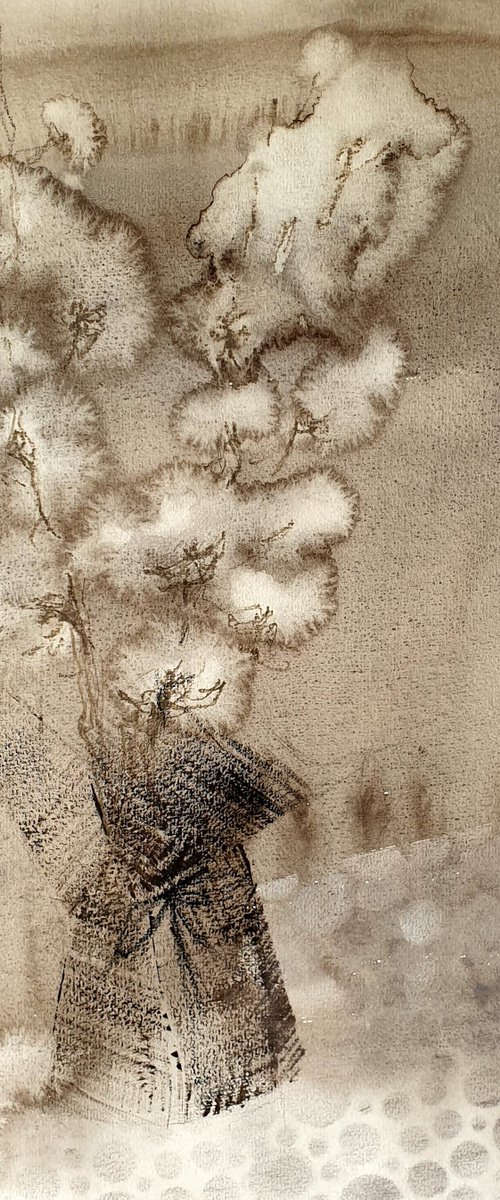 Cotton Branches. Little clouds by Elena Genkin