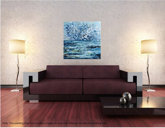 Ocean after the storm - Palette knife seascape painting