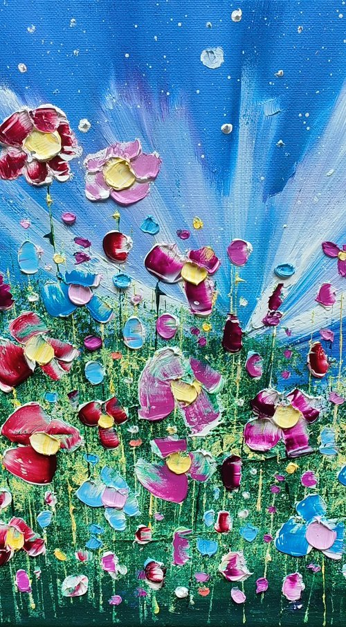 "Midnight Meadow Flowers in Love" by Phil Broad