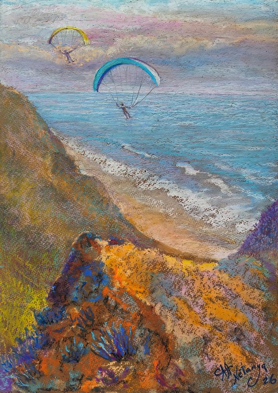 Paragliding Over Mediterranean Cliffs