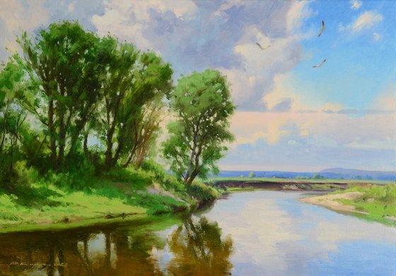 Landscape with birds