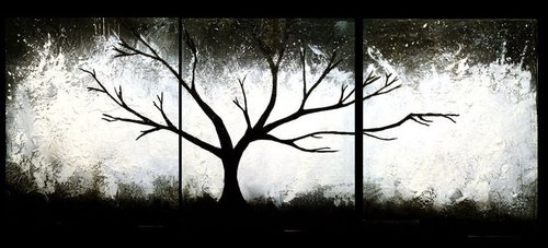 The Wild Wood impasto tree painting by Stuart Wright