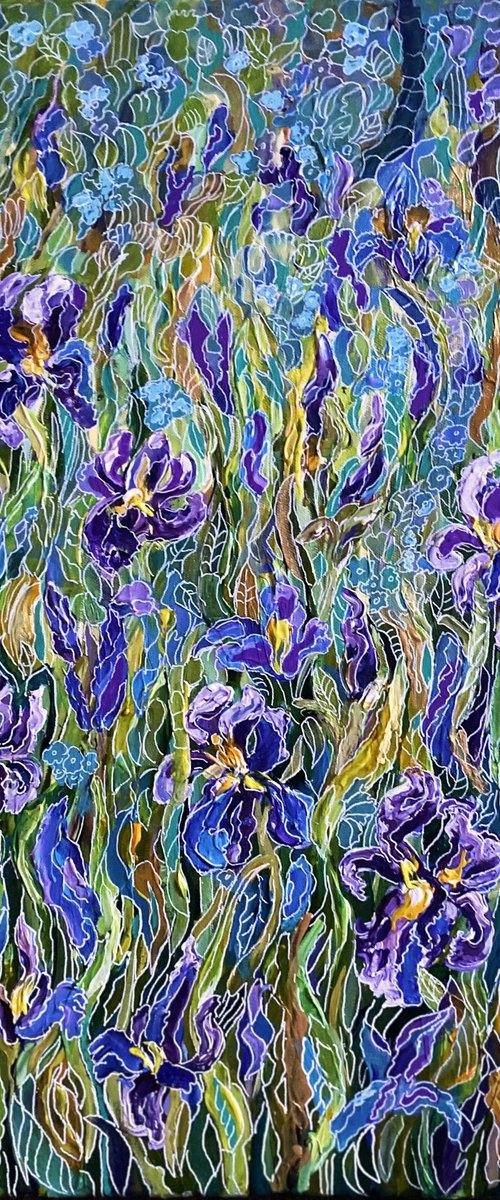 Sapphire   -Subterranean Floral by Colette Baumback