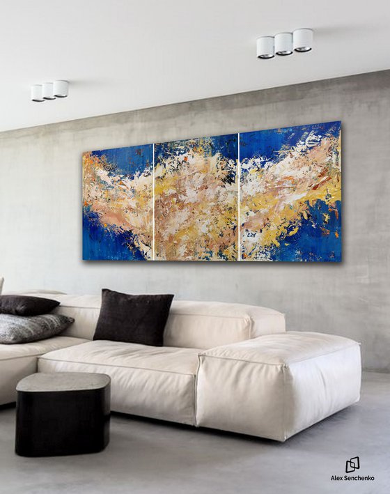 255x100cm. / Abstract triptych / Abstract 2183