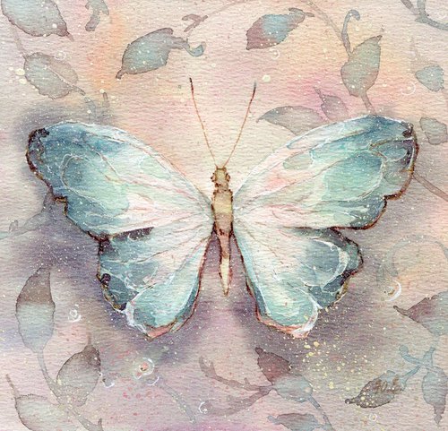 Fantasy white and green butterfly by Yulia Evsyukova