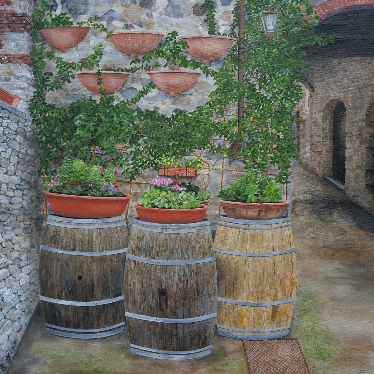 Tuscan Hilltop Town By Steven Fleit, 30 X 30, Artwork For Sale On Artfinder