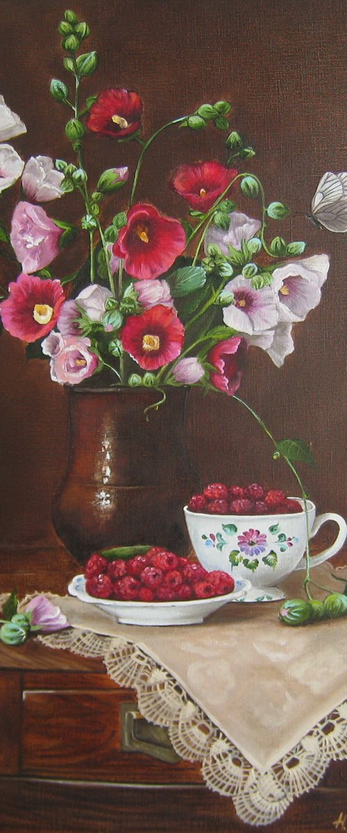 Hollyhocks by Natalia Shaykina