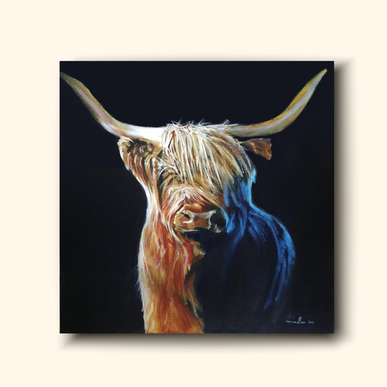 Highland cow painting, made in Scotland art