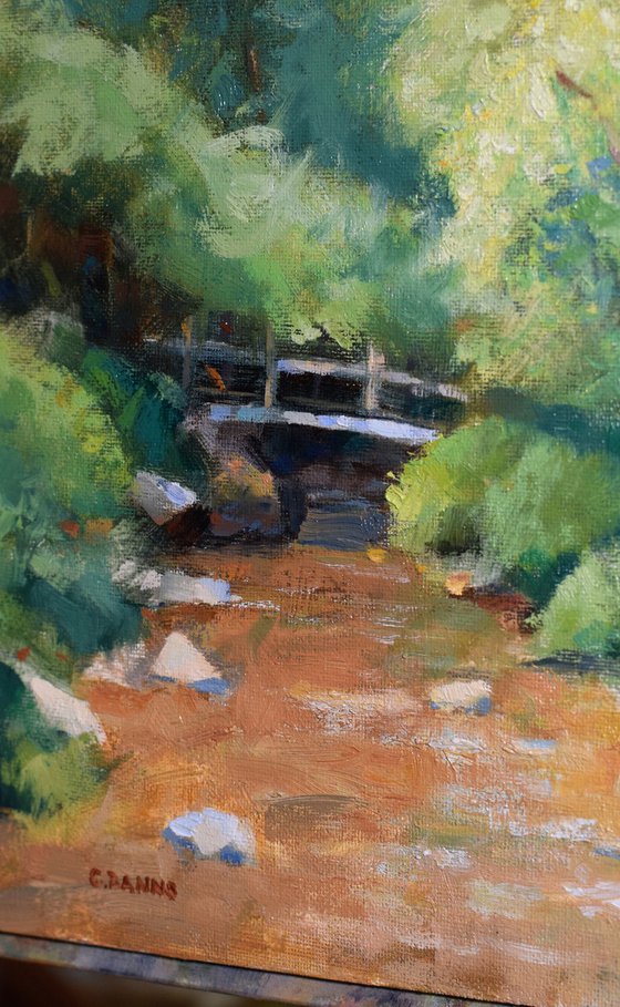 River with bridge crossing