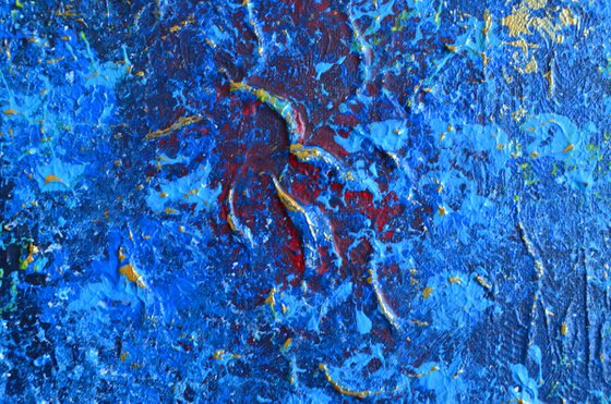 Gold and Blue - Modern abstract Gift Idea Urban art