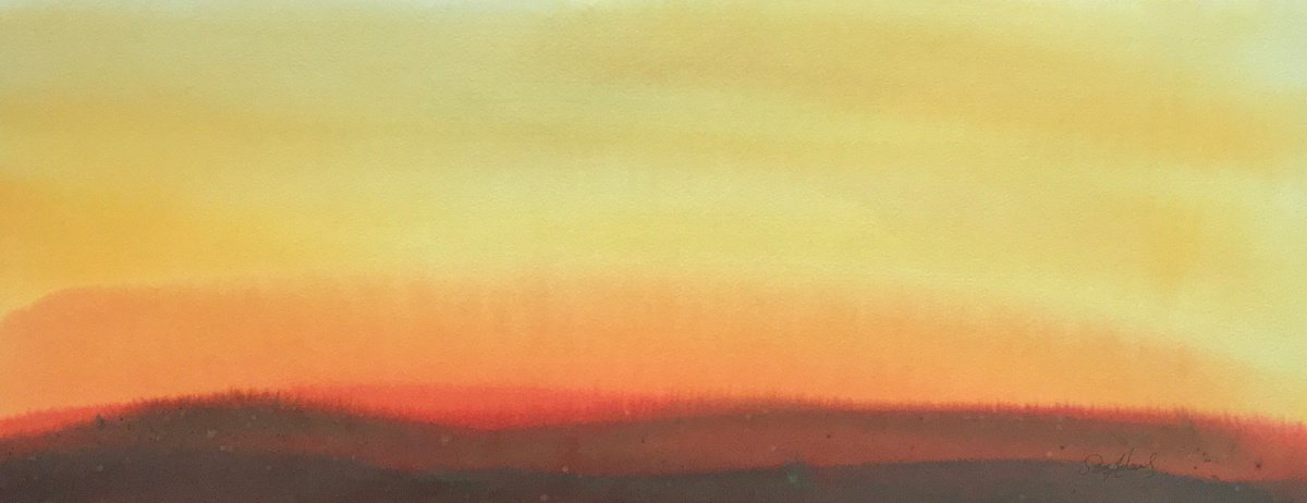 South Dorset ridgeway at sunset to dusk by Samantha Adams