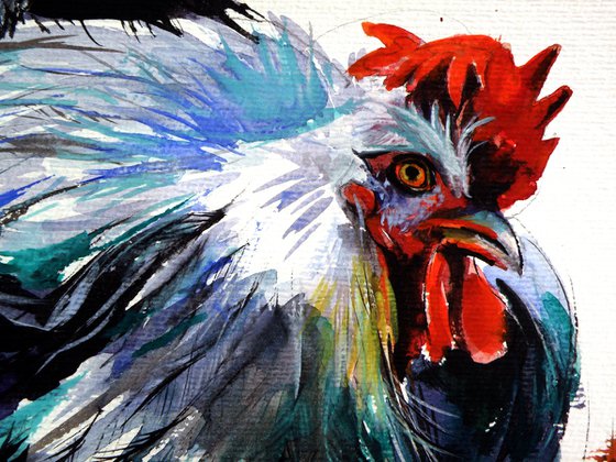 Resting rooster