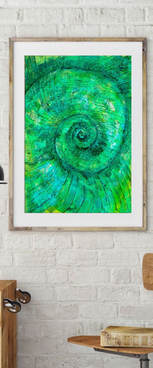 Ammonite (textured artwork of a fossil ammonites) #7 by Carolynne Coulson