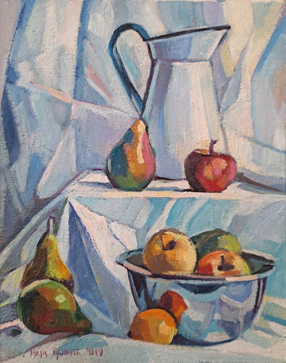 Still life with pears