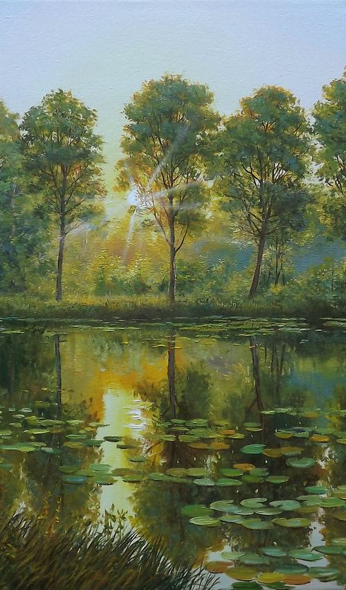 Sunset over the River 2 by Oleg Riabchuk
