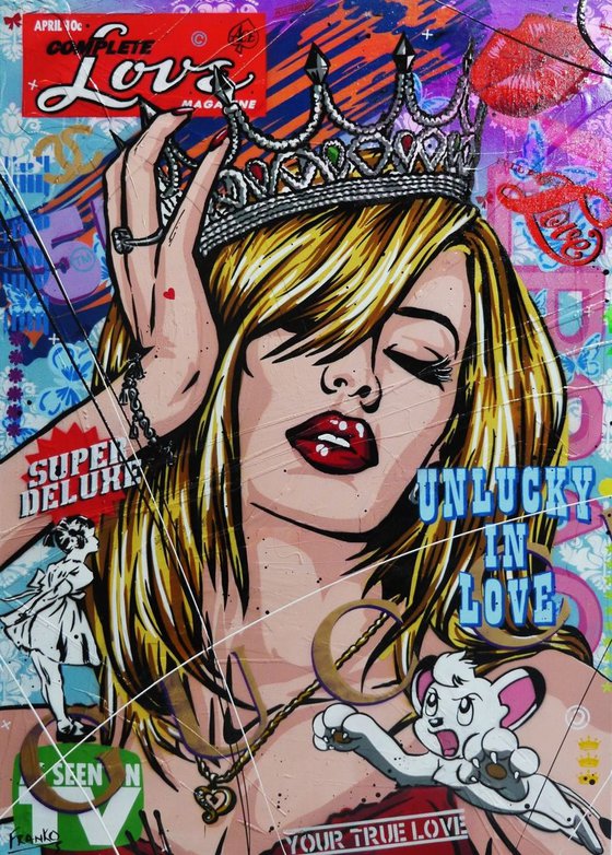 Queen love #Huge 140cm x 100cm texture Urban Pop Art beauty