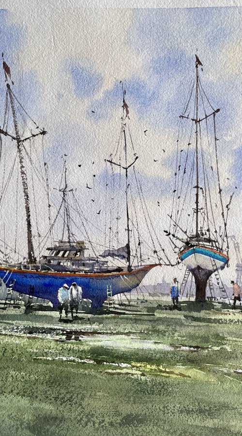 Boats being fixed by Rajan Dey