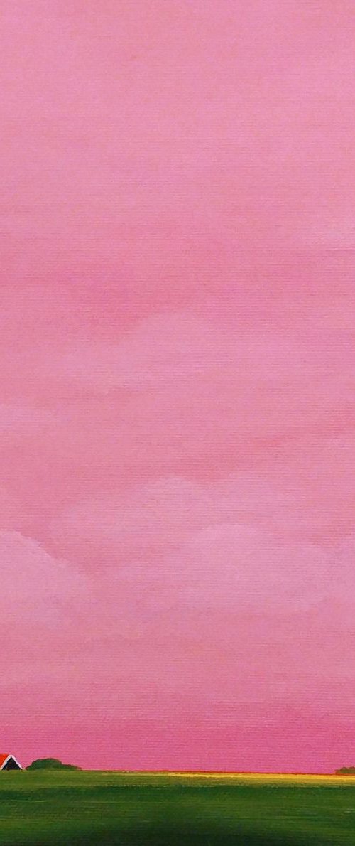 Pink sunrise in my polder by Nelly van Nieuwenhuijzen