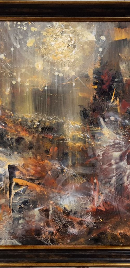 ABSOLUTELLY AMAIZING ! A WAY TO INFINITY FANTASTIC LARGE ONIRIC PAINTING BY OVIDIU KLOSKA by Kloska Ovidiu