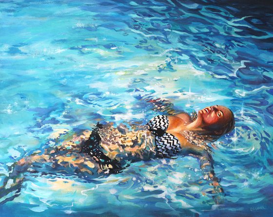 Tranquillity. Swimmer paining