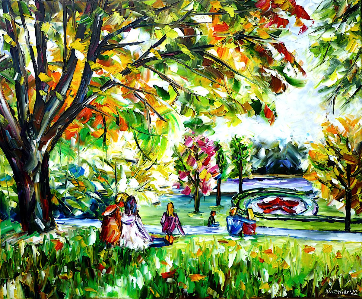 Expressive Oil Painting , High Park By Mirek Kuzniar, 24 X 20, Artwork For Sale On Artfinder
