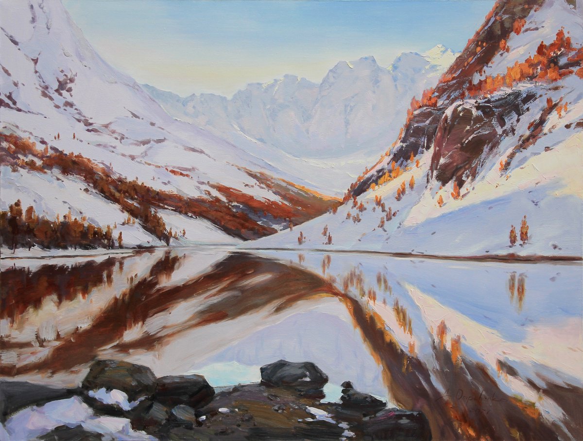 Impressionistic Landscape Oil Painting By Alisa Onipchenko-Cherniakovska, 51 X 39, In The Rays Of The Winter Sun, Artfinder