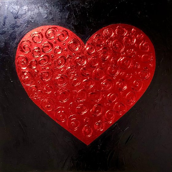 Red Heart on black