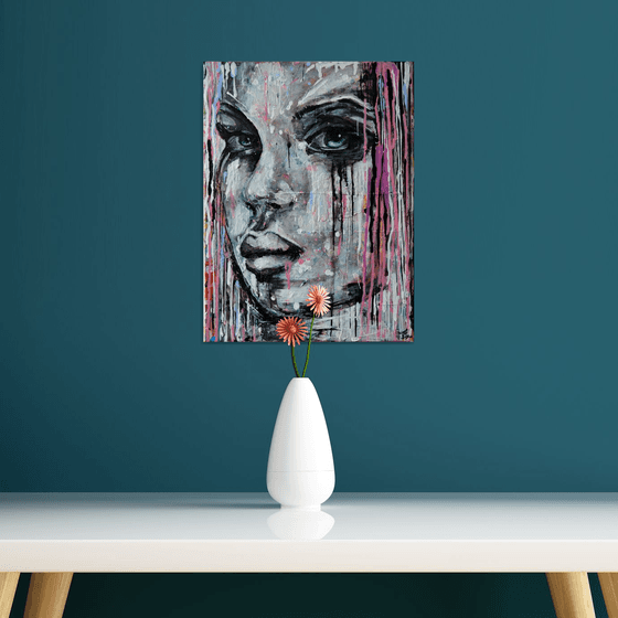 JUST DO NOT CRY -Modern abstract Portrait