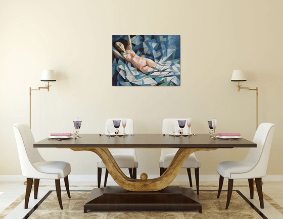Dream(60x80cm, cubism, oil painting, ready to hang)