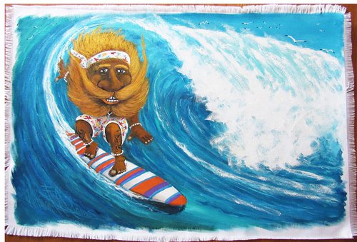 Riding the Curl and Shooting the Tube... Gnome style!! by William F. Adams